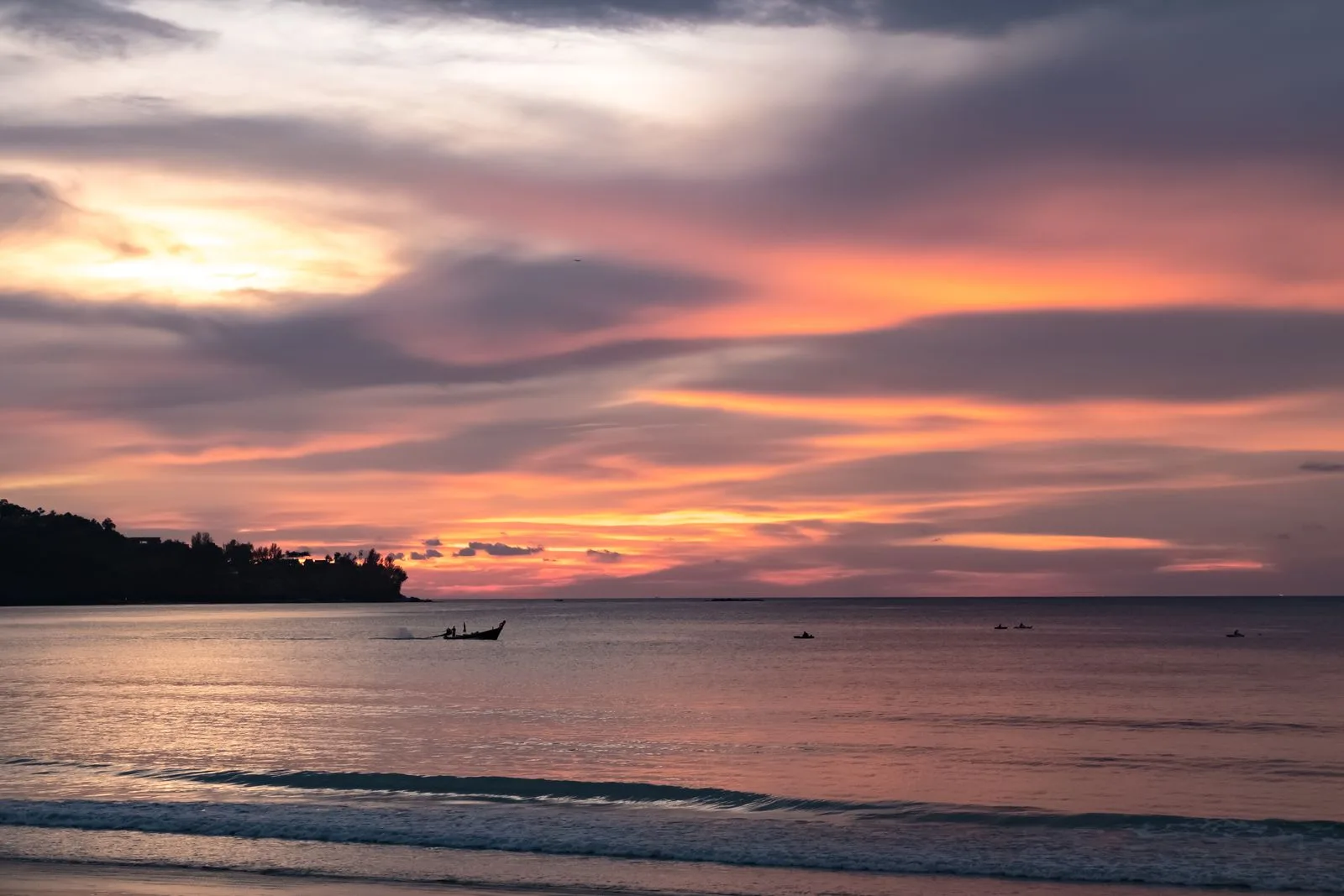 The Andaman Sea under a fading dusk sky